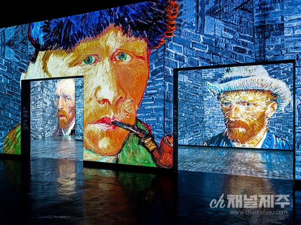 ▲ 제주도 성산포 ‘빛의 벙커 : 반 고흐’展 ⓒ채널제주