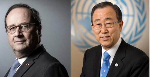 올랑드 전 프랑스 대통령, 반기문 전 UN 사무총장