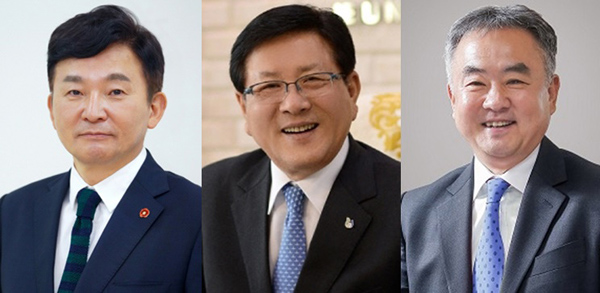 (사진왼쪽부터)원희룡 제주특별자치도지사, 허향진 전 제주대학교 총장, 송재호 국회의원(민주당. 제주시갑)