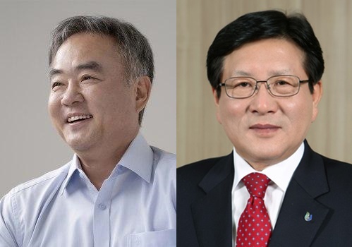 (사진왼쪽부터) 송재호 더불어민주당 도당위원장, 허향진 국민의힘 제주도당위원장직무대행