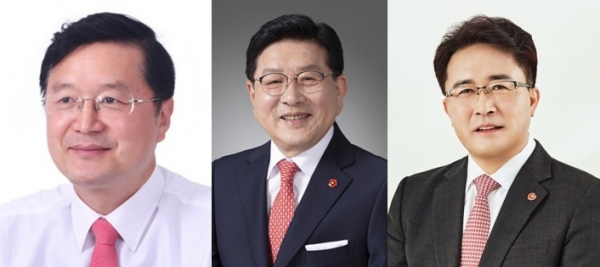경선 후보자로 선정된 장성철, 허향진, 문성유 예비후보(사진왼쪽부터)는 5일간의 선거운동과 여론조사 등을 거쳐야 한다.