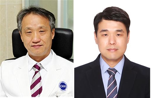 왼쪽부터 노건웅 제주한라병원 알레르기임상면역센터 센터장, 김혁순 동아대 바이오메디컬학과 교수.