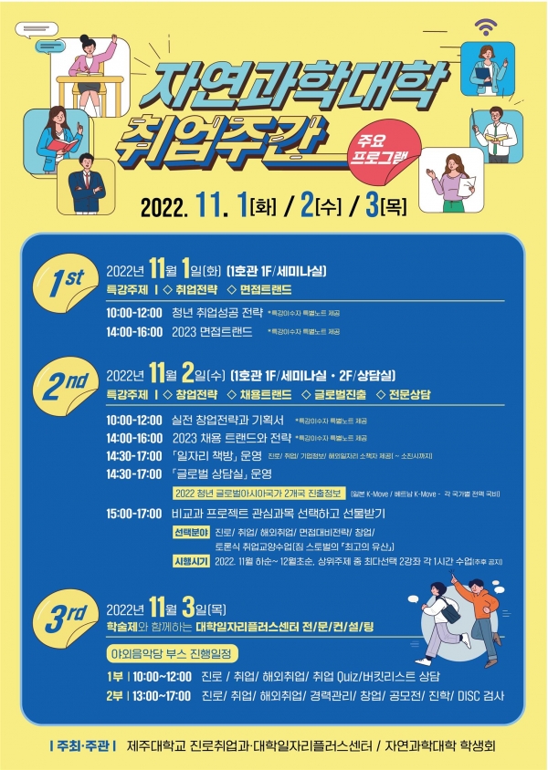 제주대, ‘지역청년 취업ㆍ진로 지원’ 프로그램 운영 포스터