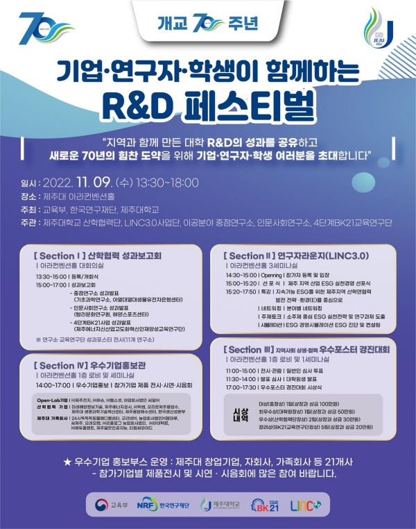 제주대, 개교70주년 기념 산학협력 성과보고회 개최 관련 이미지