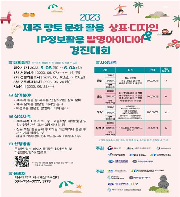 제주대, 2023 제주 향토 문화 활용 상표ㆍ디자인 & IP 정보활용 발명아이디어 경진대회 개최