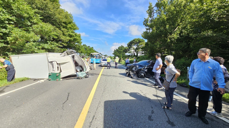 제주마 방목지 인근 차량사고 현장