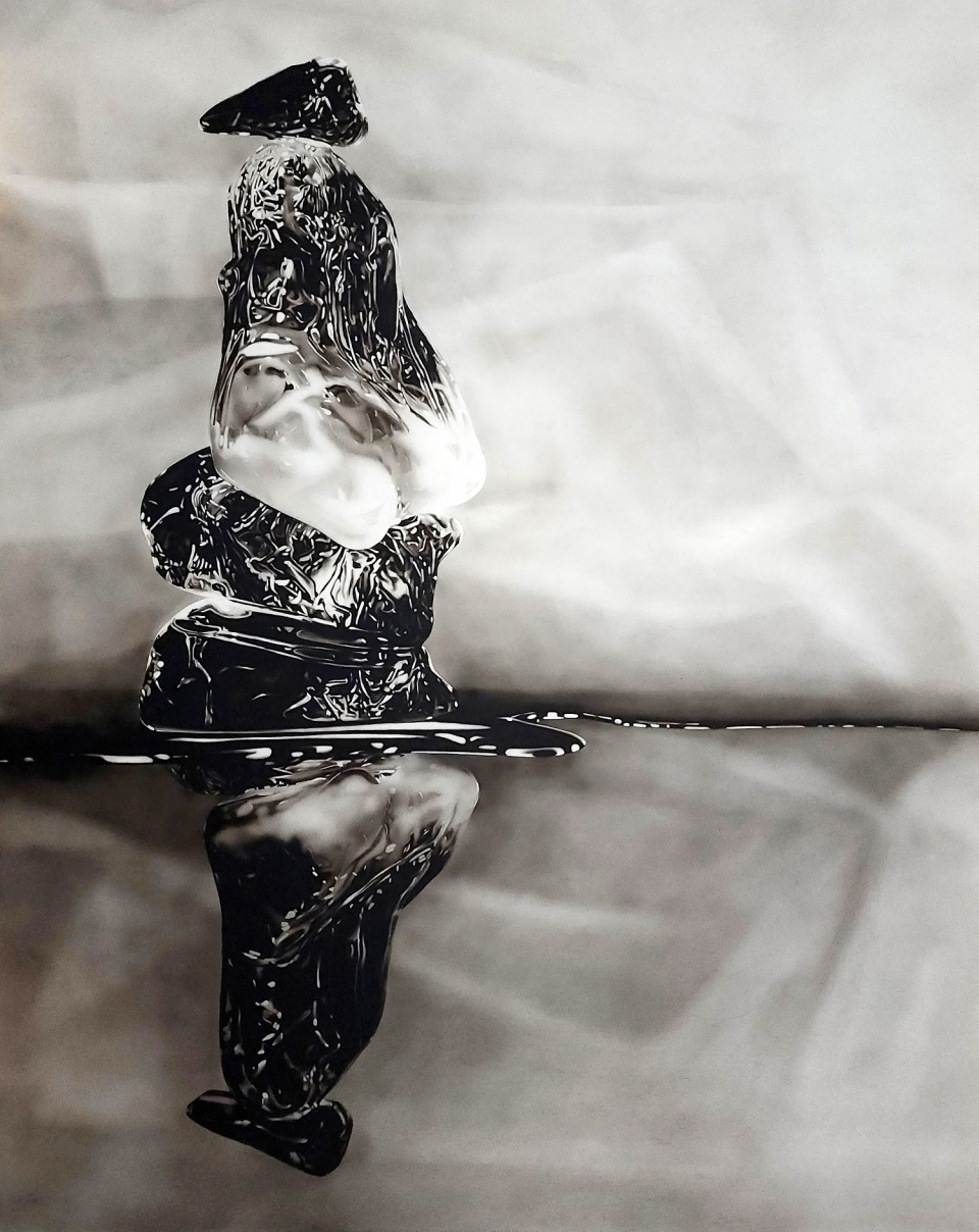 현덕식, 유시도(流澌島), 2023, 한지에 먹, 162×130cm