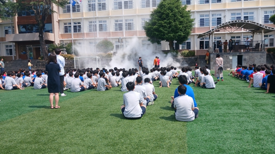 서귀포중, 2024년 공공기관 합동소방 및 중대산업재해 대응 훈련 실시