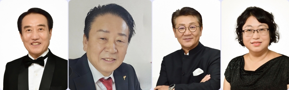 왼쪽부터) 박영부 공동단장, 이광수 공동단장, 심현구 지휘자, 강희영 반주자
