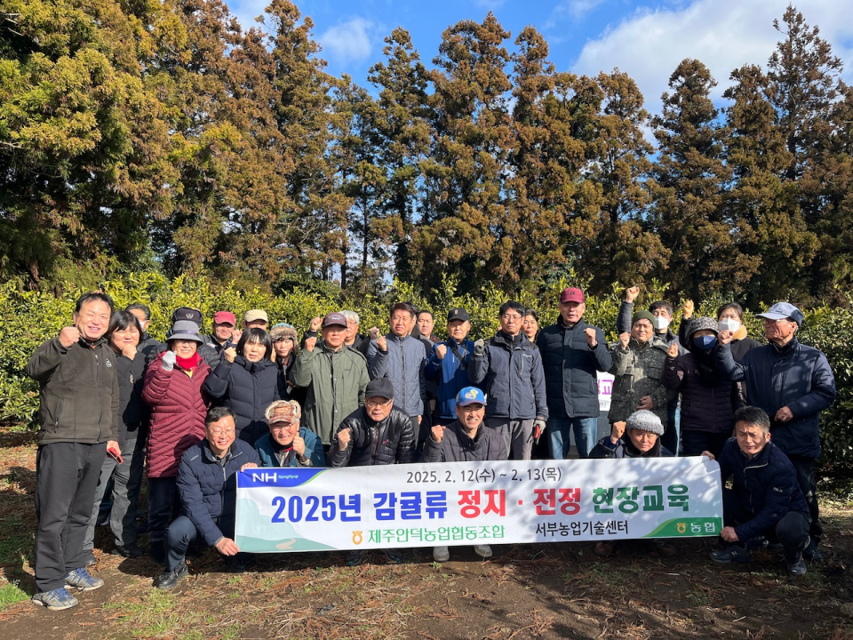 제주안덕농협, 2025년 감귤류 정지전정교육 실시