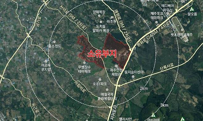 애월포레스트 관광단지 조성 사업 위치(제주도 제공)